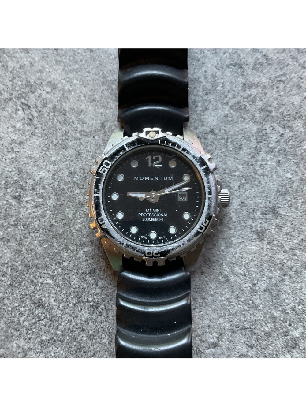 Momentum Womens Divers Watch 30mm Stainless Steel Case Black Dial CN Series B-C